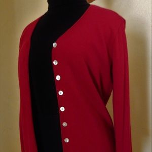 Worthington Cherry Red Long Sleeve Cardigan